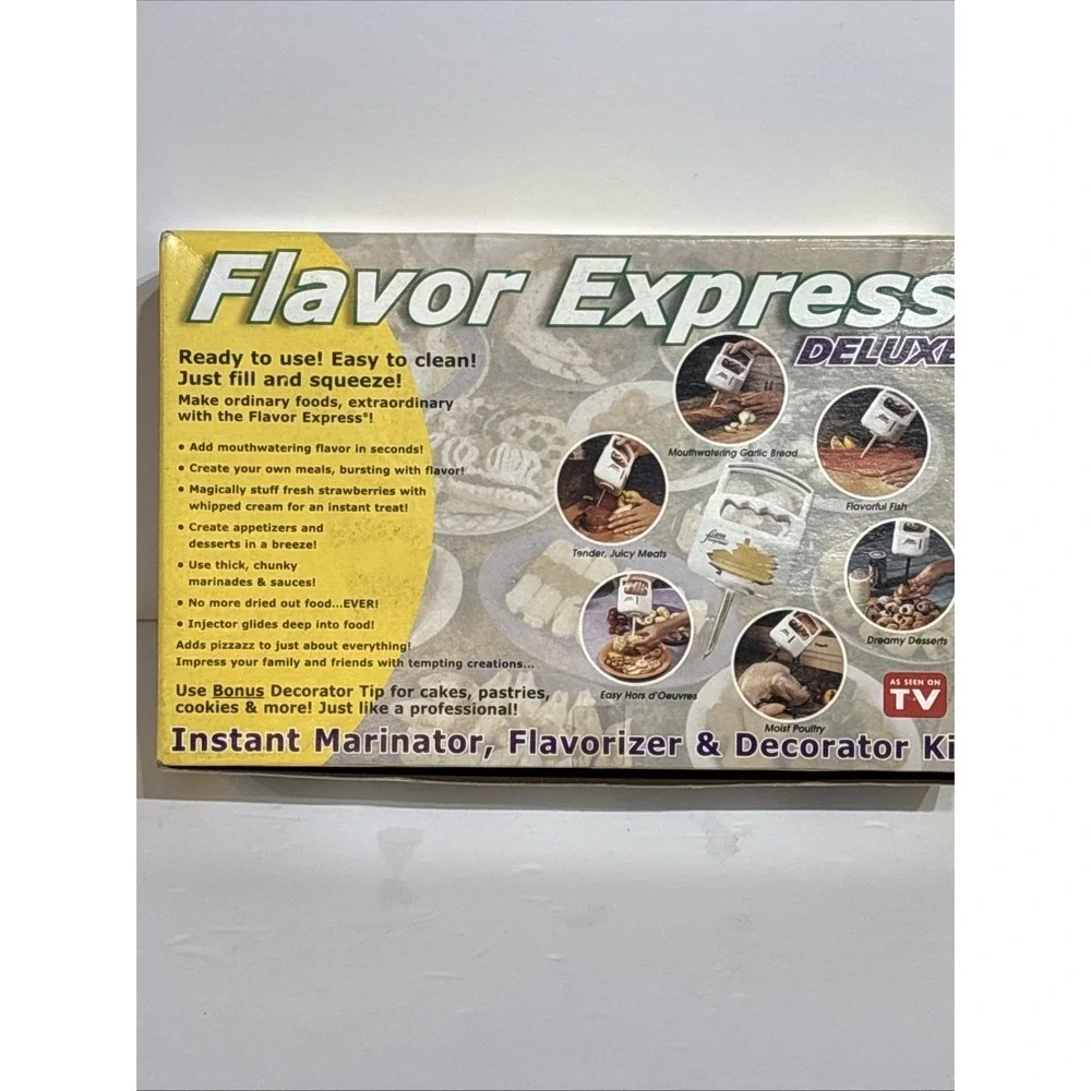 Flavor Express As Seen on TV Instant Marinator Flavorizer Decorator Kit NIB 2001